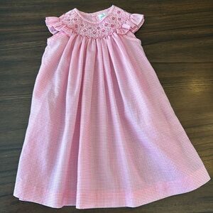 Simply Smock pink gingham Smocked Long Dress 18 months
